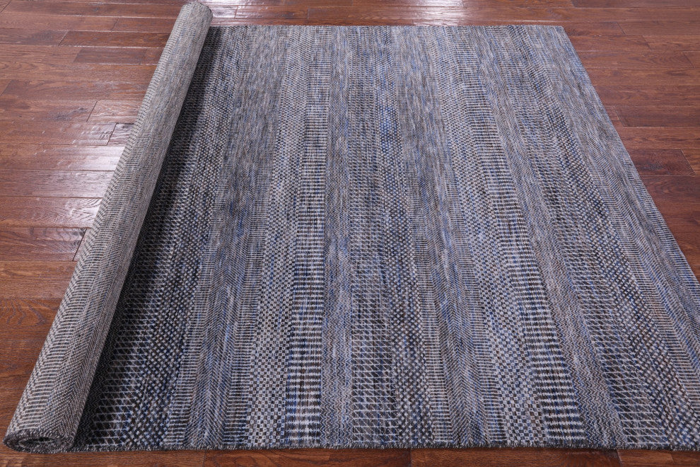 6' 1" X 9' 1" Savannah Grass Handmade Wool and Silk Rug Q11929
