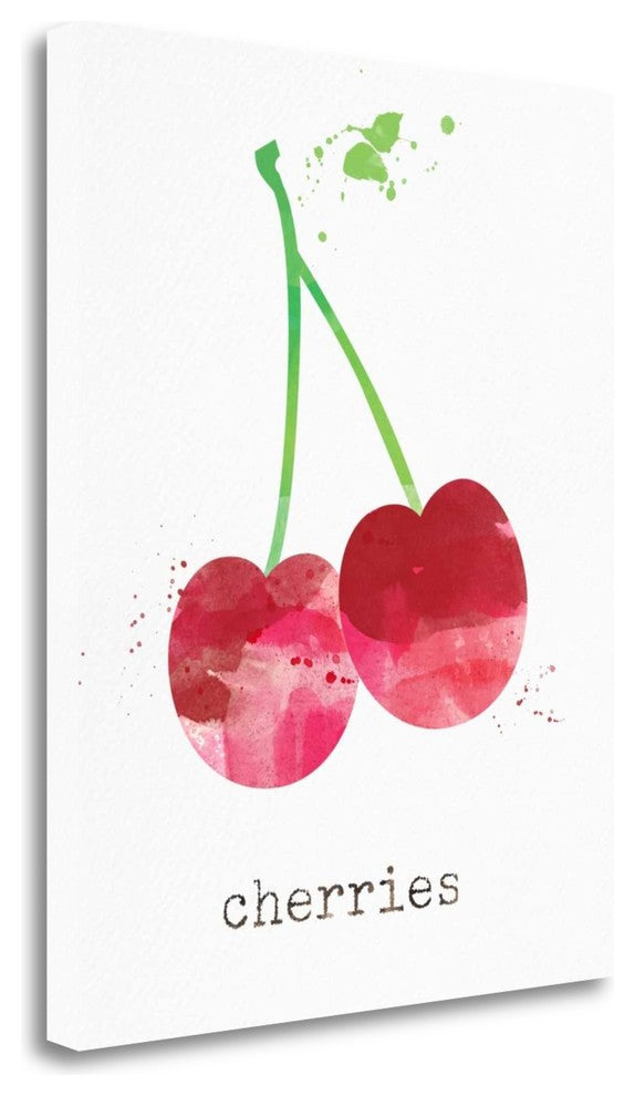 "Cherries" By Linda Woods, Giclee Print on Gallery Wrap Canvas, Ready to Hang