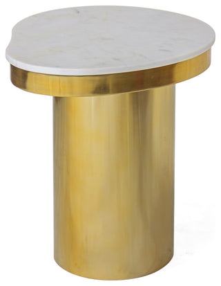 Kidney Marble Brass Side Table