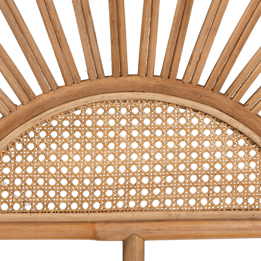 Perenna Modern Bohemian Natural Rattan King Size Standalone Headboard
