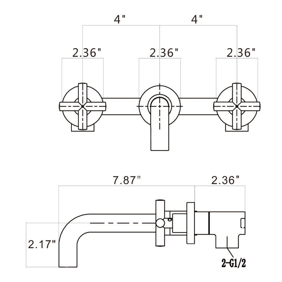 TATEUS Bathroom Faucet Wall Mounted Bathroom Sink Faucet