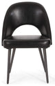 Set of 2 Midnight Black Dining Chairs with Padded Seat and Curved Backrest
