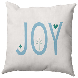 Ice Colored Joy Filled Season Christmas Polyester Throw Pillow, 26"x26"