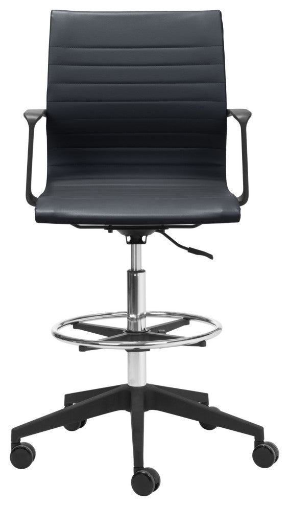 Computer Work Chair, Fabric, Steel, Black, Black, Chrome, Home Business Office
