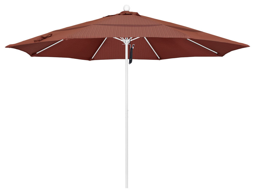 11' Fiberglass Umbrella With White Frame, Terrace Adobe, 11'