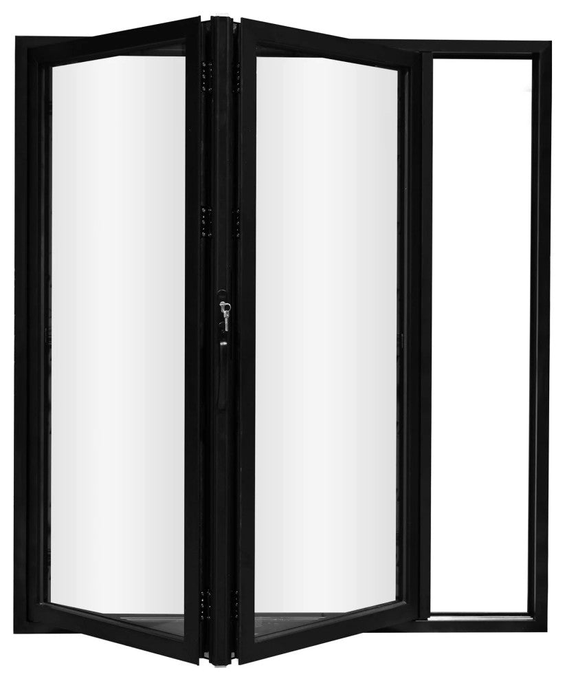 Patio Bi-Fold Door Open Right to Left 72"x96", 2-panel, Black Color, Low E Glass