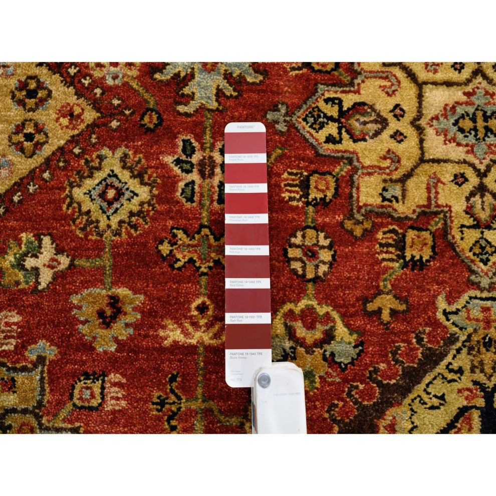 Red/Black Hand/Knotted, Karajeh Design, Organic Wool, Oriental Rug, 8'2"x10'0"