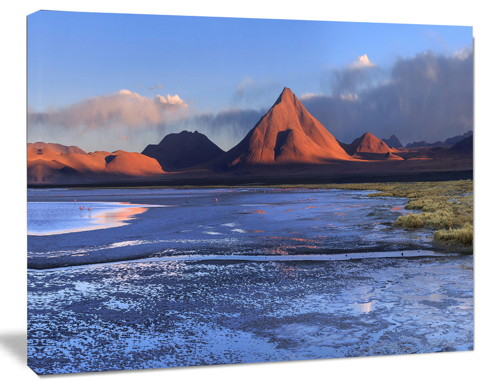 Colorado Lagoon and Volcano Pabellon, Landscape Canvas Art Print, 60x40