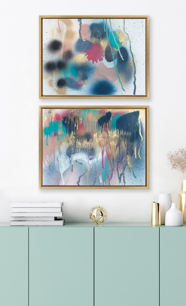 Sylvie Sanaa Framed Canvas by Mentoring Positives, Gold 2 Piece 18x24