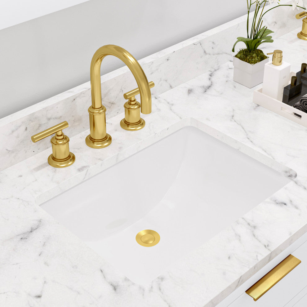 Bristol 72" Marble Countertop Vanity, White With Gooseneck Faucet
