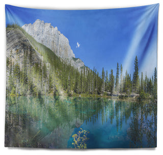 Grassi Lake Canmore Alberta Canada Landscape Wall Tapestry, 60"x50"