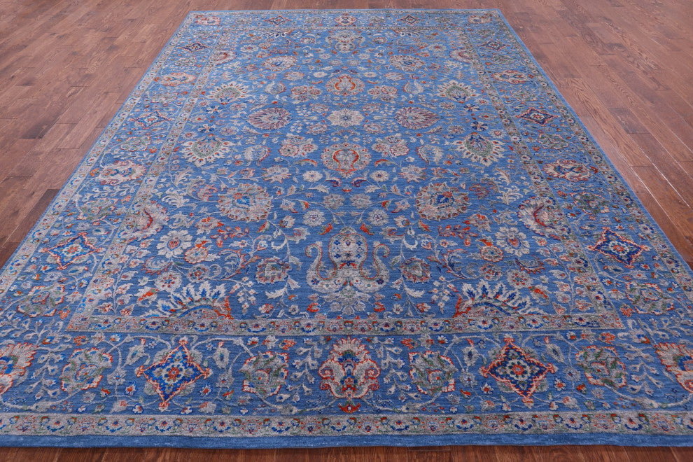 Wool and Silk Persian Handmade Rug 9' 2" X 12' 0" Q12087