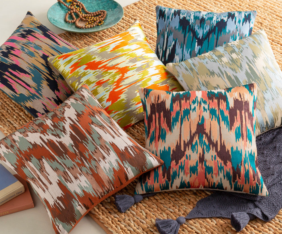 Ara Pillow, Bright Pink, 22"x22", Down Insert