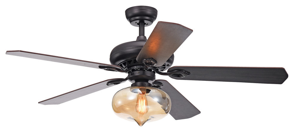 WAREHOUSE OF TIFFANY'S CFL-8343REMO Figuera 52 in. 1-Light Indoor Black Finish