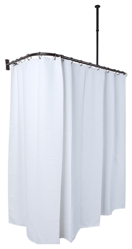 Utopia Alley Aluminum Shower Curtain Rods 60" Large Size by 25", Oil Rubbed Bronze