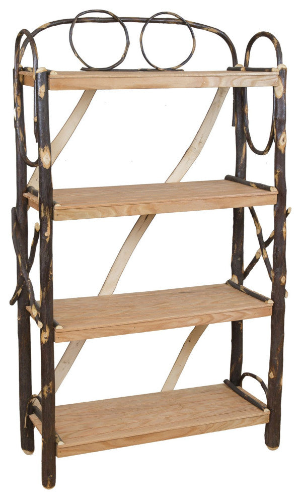 Hickory Log Bookshelf, Hickory & Oak, 36 Inch