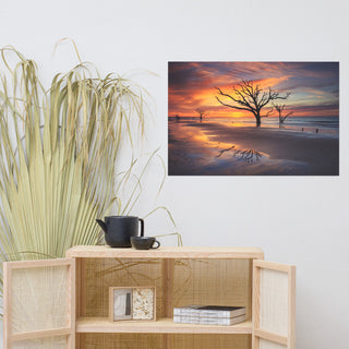 Sunrise and Trees At Edisto Island Coastal Landscape Photo Loose Wall Art Print, 24" X 36"