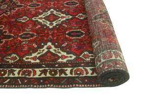 Fine Vintage Distressed Dash Red/Ivory Runner, 3'7 x 9'8