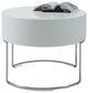HomeRoots 16" White Lacquer Stainless Steel Nightstand