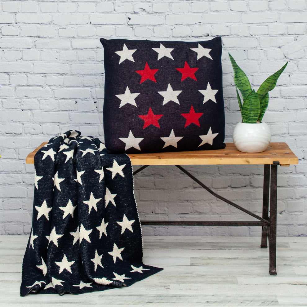 Parkland Collection The Stars Transitional Navy Blue Throw Pillow