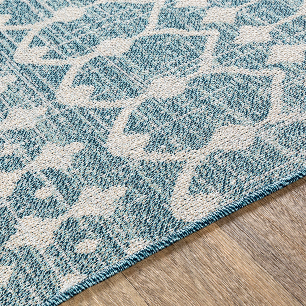 Surya Veranda VRD-2307 6'7"x9' Rug, Dark Blue/Taupe/Ivory