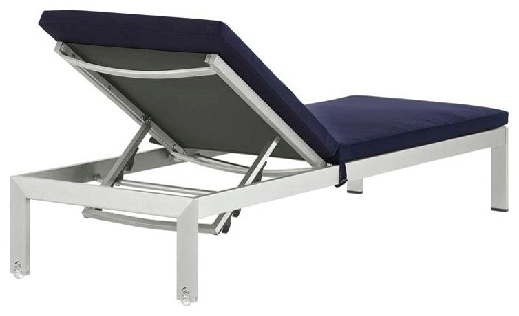 Shore Chaise with Cushions Outdoor Patio Aluminum, Set of 2