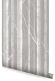 Birch Tree Peel and Stick Vinyl Wallpaper, White Gray, 24"x108"