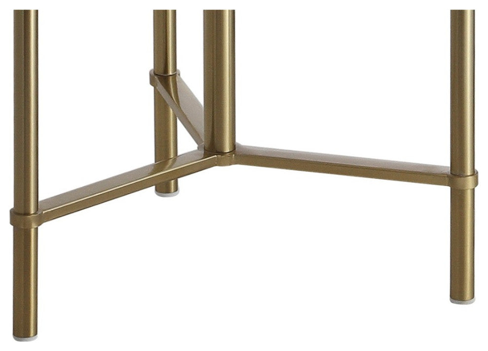 Charles 59" Metal, Glass LED Side Table and Floor Lamp, Brass