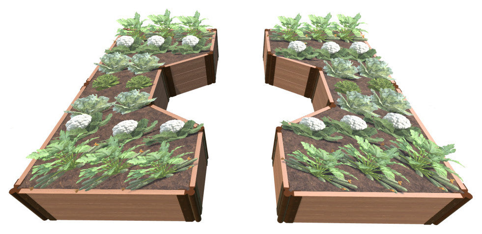 Classic Sienna Walk-Through Hexagon Center Path' 8'x10'x16.5" Raised Garden