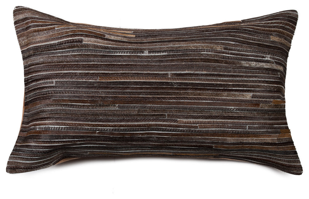 12"x20" Torino Seville Cowhide Pillow, Chocolate
