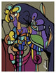 "Stained Glass Bouquet" Digital Paper Print by Joan Elan Davis, 14"x18"