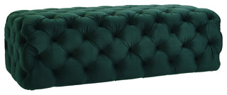 Kaylee Green Velvet Ottoman - Green