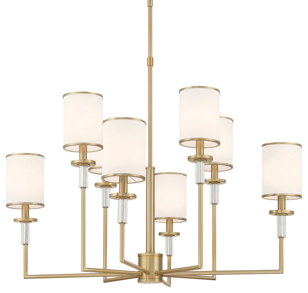 Crystorama Lighting Group HAT-478 Hatfield 8 Light 33"W Crystal - Vibrant Gold