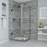 Bromley 29.25"-30.25"x30.375"x72" Frameless Corner Hinged Shower Enclosure