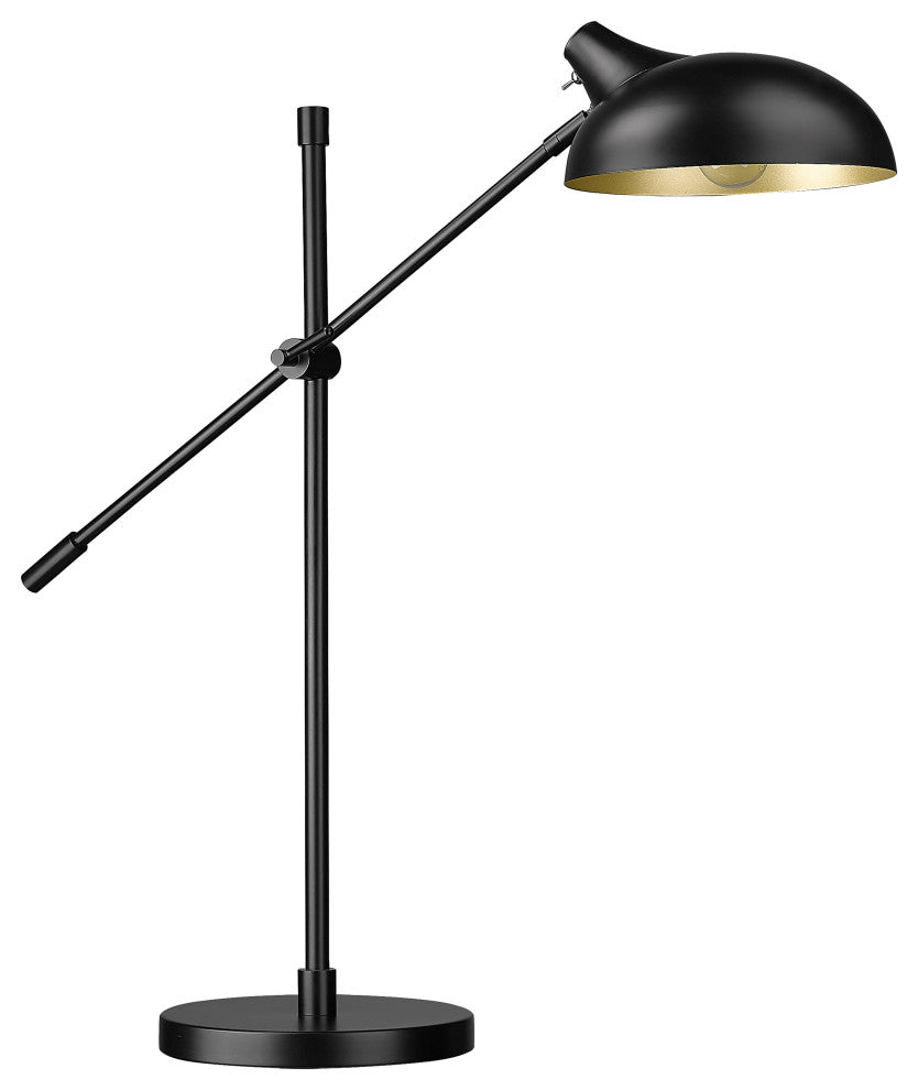Zlite 1942TL-MB 1-Light Table Lamp, Outer Matte Black, Inner Golden
