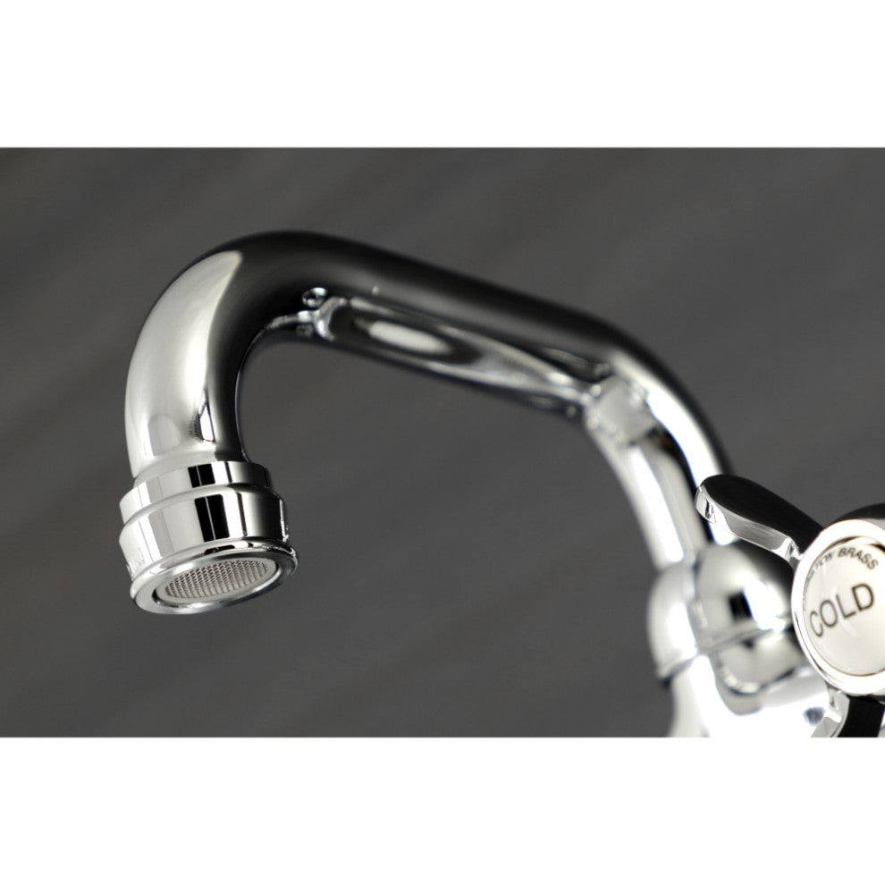Kingston Brass KS112C Two-Handle Wall Mount Bar Faucet, Polished Chrome