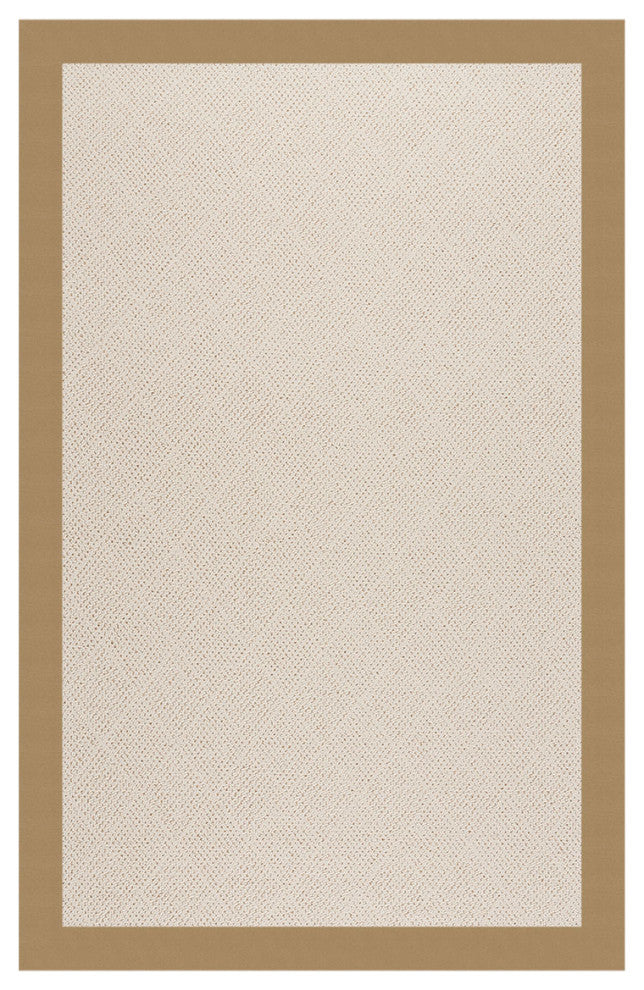 Zoe-White Wicker Machine Tufted Rectangle Rug, Light Gold, 3'x5'