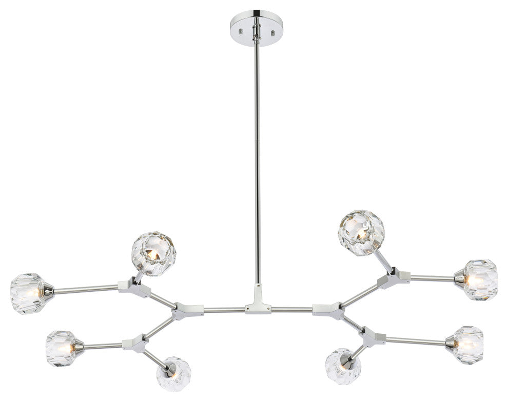 8 Light Pendant, Chrome
