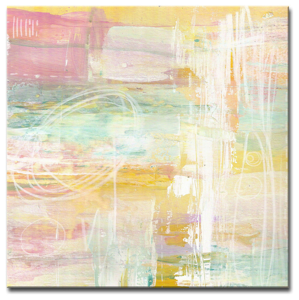 Max+E 'Amber Honey Peach' Canvas Art Print , 30"x30"