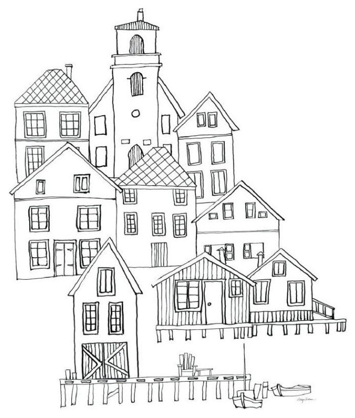 "Nordic Village III" Digital Paper Print by Avery Tillmon, 32"x42"