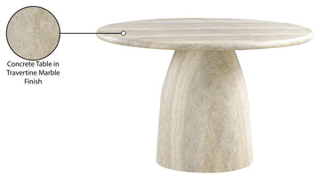 Cosenza Concrete Dining Table, Travertine, 48.5" W X 48.5" D X 30" H, Travertine Finish