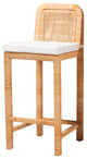 Sigurd Rattan and Mahogany, Bar Stool