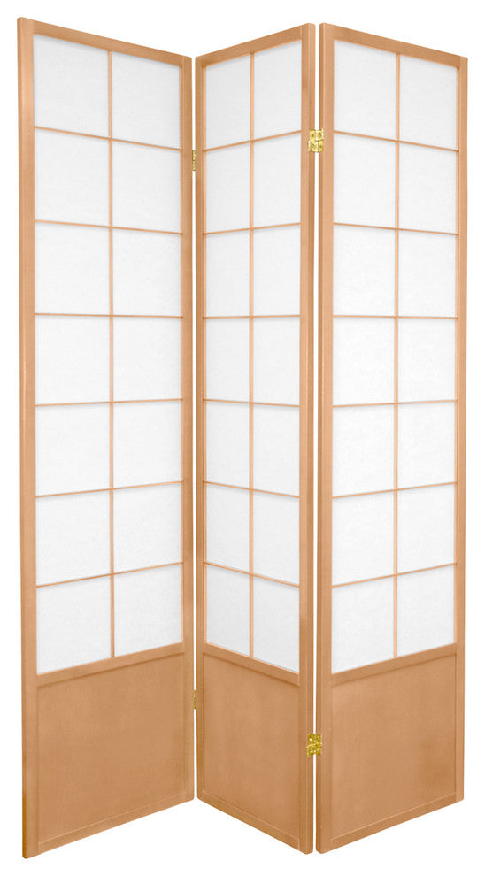 6' Tall Zen Shoji Screen, Natural, 3 Panels