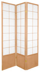 6' Tall Zen Shoji Screen, Natural, 3 Panels