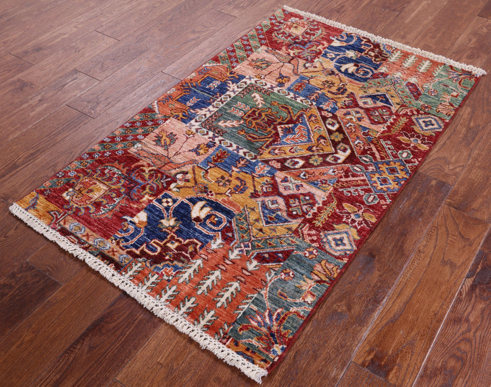 2' 8" X 4' 3" Super Kazak Hand Knotted Wool Rug - Q12769