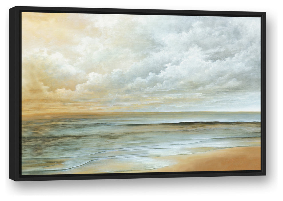 Long Beach Ocean Canvas Wall Art, 24"x36", Framed