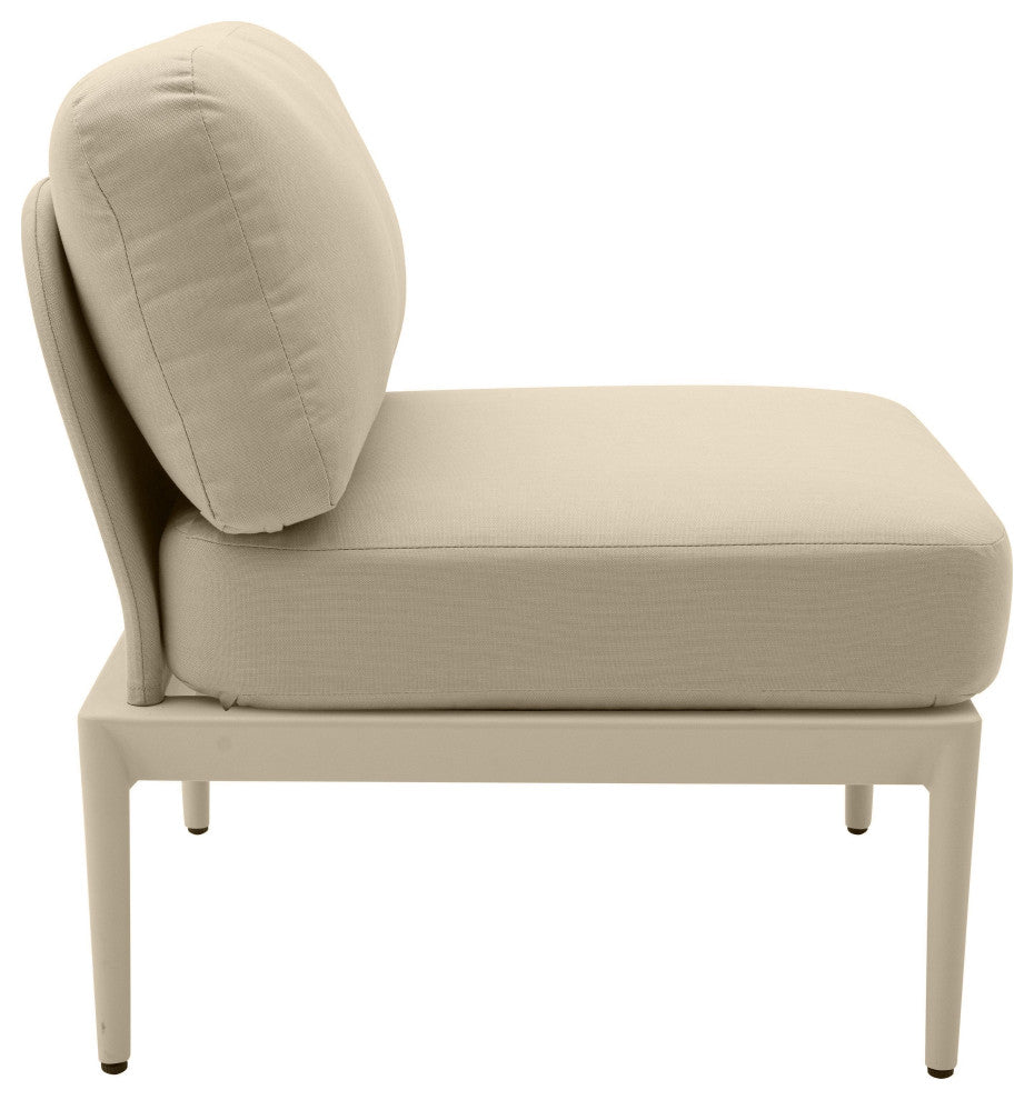 Kapri Modular Outdoor Armless Chair, Taupe