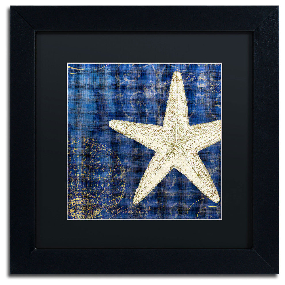 'Coastal Moonlight I Teal' Matted Framed Canvas Art by Pela Studio