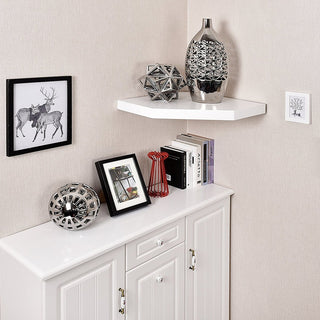 Chicago Wall Floating Corner Shelf, White