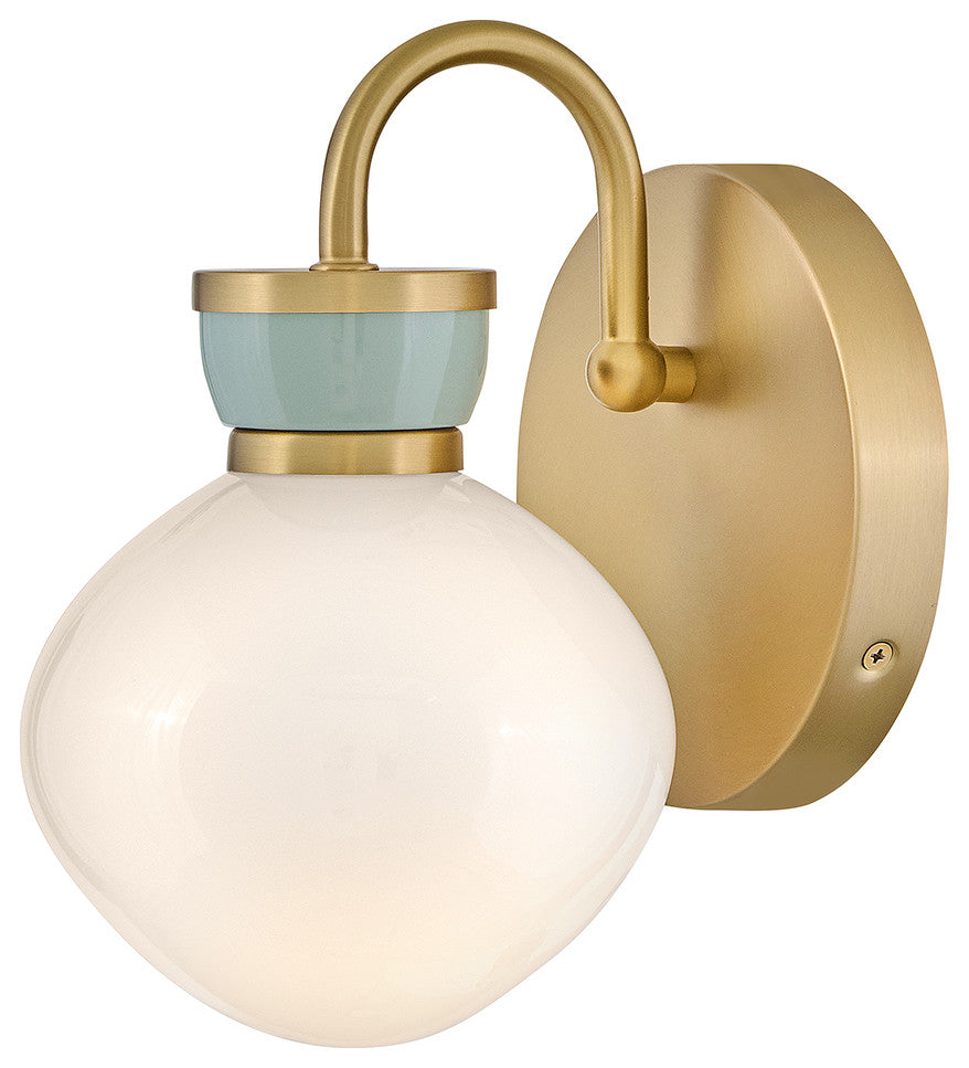 Lark Lucy Small Single Light Sconce, Lacquered Brass